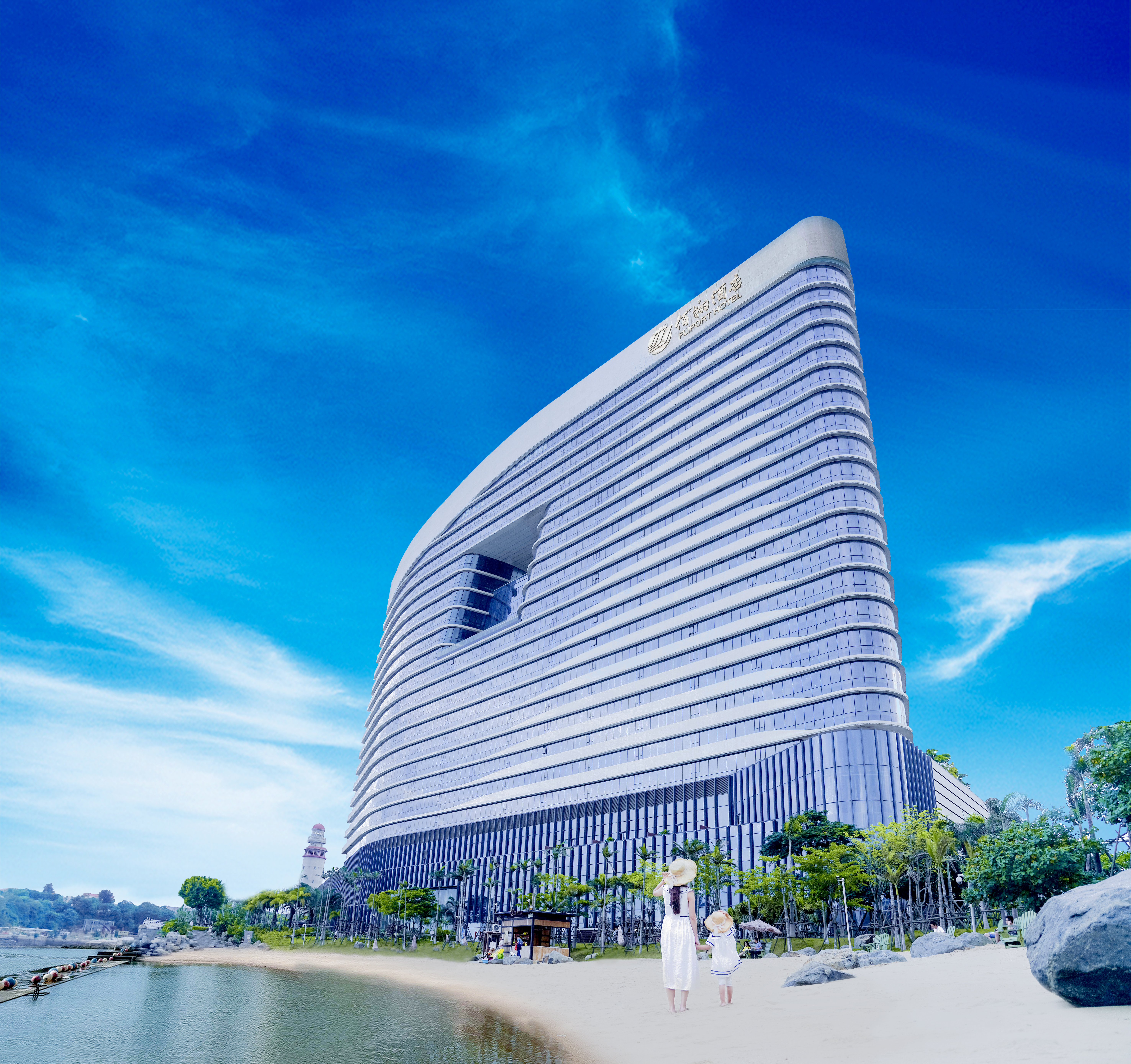 厦门佰翔五通酒店完整海滨外观